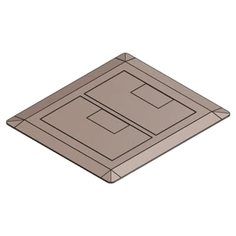 ABB - Installation Products E9762C - Two Gang Floor Box Cover, Width 7.13 Inches x Length 8.25 Inches, Caramel, Non-Metallic, Carpet Flange Included