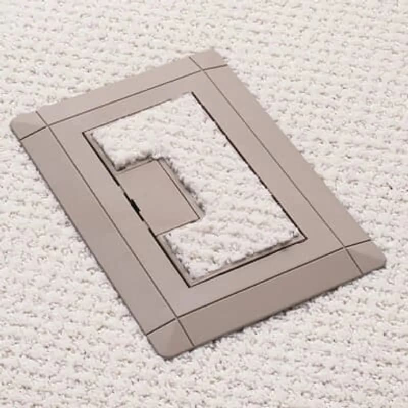 ABB - Installation Products E9761B - Single Gang Floor Box Cover, Width 7.13 Inches x Length 5 Inches, Brown, Non-Metallic, Carpet Flange Included