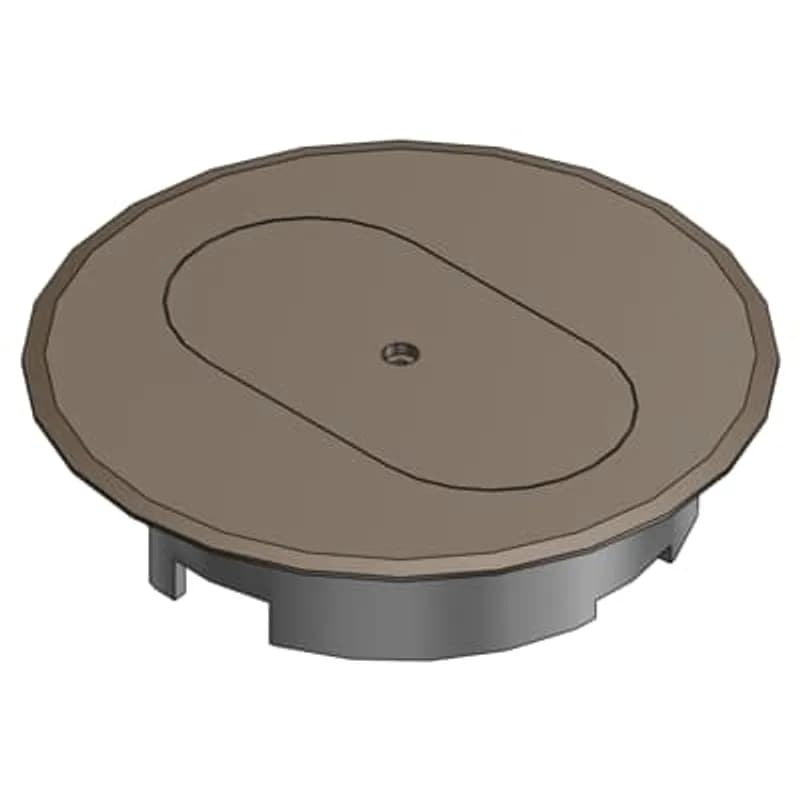 Cover for Round Floor Box, Diameter 5.69 Inches, Color Brown, Non-Metallic, For use with Duplex Devices