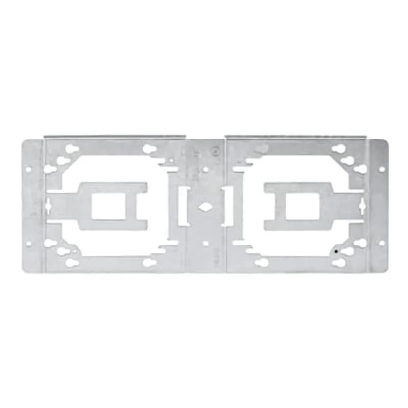 Pre-Fabricated Dual-Box Bracket, Accommodates 2 Outlet Boxes 4 Inches or 4-11/16 Inches, Galvanized Finish