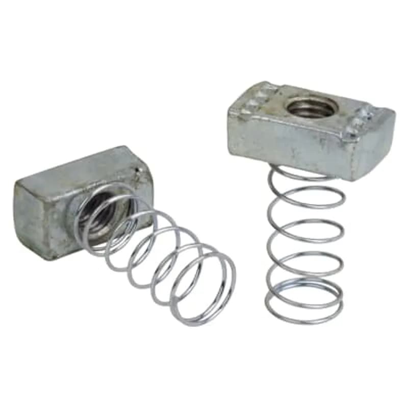 Nut, Long Spring, Size 1/2 Inch, Steel, For use with E and H Series Channels and Inserts