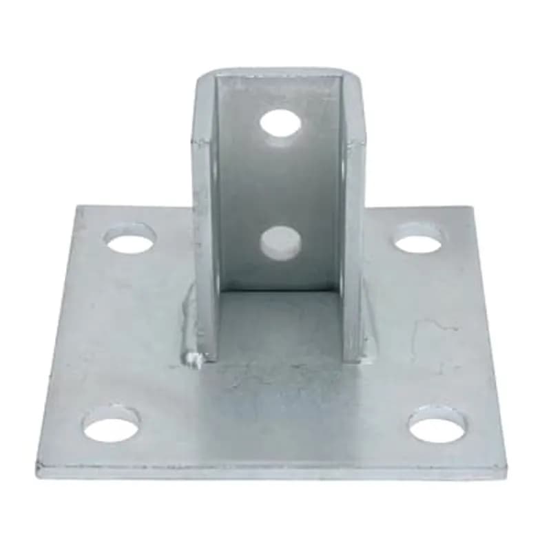 Connector, Square Post Base, Post Height 3-1/2 Inches, Post Length 1-11/16 Inch, Width 1-11/16 Inch, 4 Holes, Hole Diameter 3/4 Inch, Base Size 6 Inches x 6 Inches, Hot-Dip Galvanized Steel
