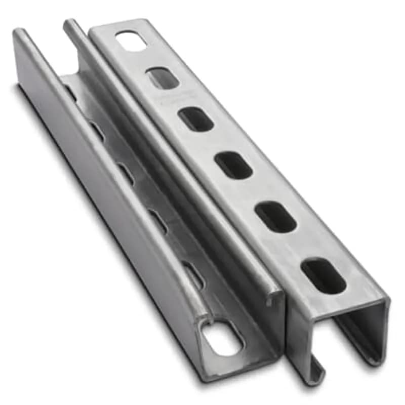 ABB - Installation Products A1200HS 10AL - Channel, 12 Gauge, 1-5/8 Inch x 1-5/8 Inch, Length 10 Feet, Half Slotted Aluminum with 9/16 Inch x 1-1/8 Inch Slots on 2 Inch Centers