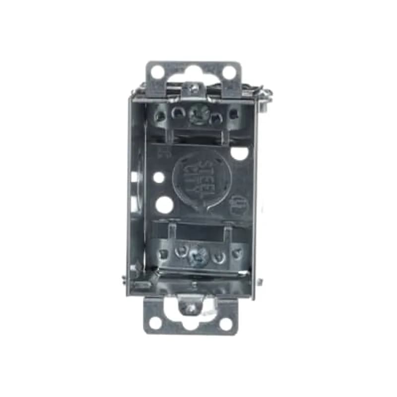 Gangable Switch Box, 12.5 Cubic Inches, 3 Inches Long x 2 Inches Wide x 2-1/2 Inches Deep, 1/2 Inch Knockouts, Pre-Galvanized Steel, Armored Cable Clamps (C-3) and Ears Flush for Old Work, For use with Armored/Metal Clad Cable