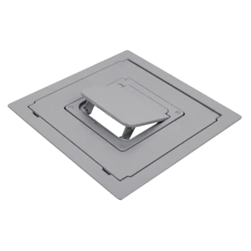 Cover for Ultra-Shallow Recessed Service Floor Box, 11.63 Inches Square, .125 Inch Flange, Aluminum