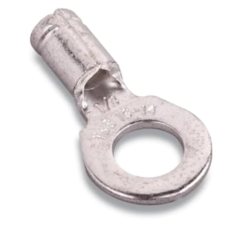ABB - Installation Products K8-14R-D - Non-Insulated Large Ring Terminal for Wire Range 8 AWG Stud Size 1/4, Metallic