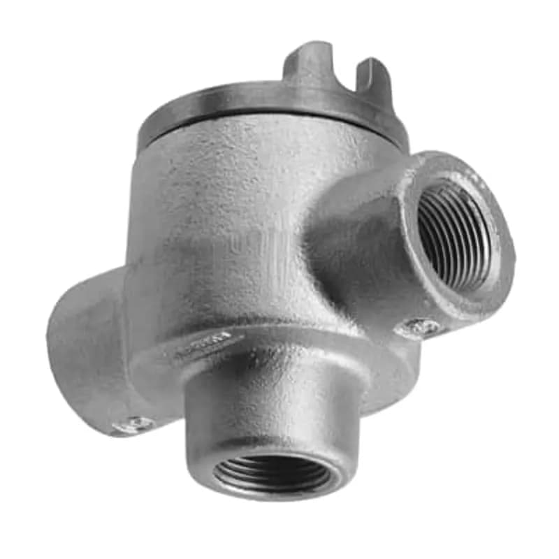 ABB - Installation Products GUAD24-TB - 3/4 Inch GUAD Hazardous Location Conduit Outlet Box, Box Ductile Iron Zinc Plated, Cover Die Cast Aluminum, 5.2 Cubic Inch