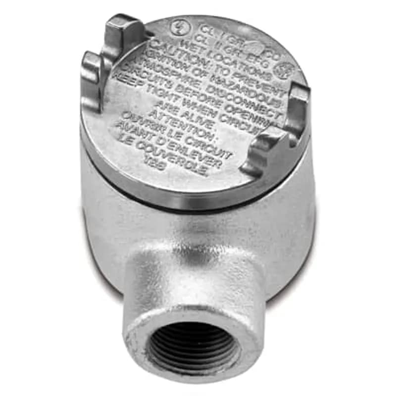 ABB - Installation Products GUA14-TB - 1/2 Inch GUA Hazardous Location Conduit Outlet Box, Box Ductile Iron Zinc Plated, Cover Die Cast Aluminum, 5.5 Cubic Inch