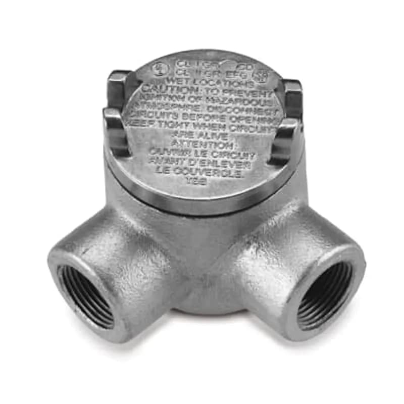 ABB - Installation Products GUAL24-TB - 3/4 Inch GUAL Hazardous Location Conduit Outlet Box, Box Ductile Iron Zinc Plated, Cover Die Cast Aluminum, 5.3 Cubic Inch