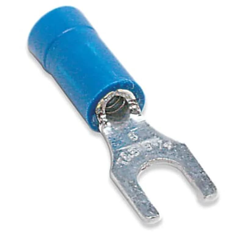 ABB - Installation Products KV14-6F-M - Insulated Vinyl Fork Terminal for Wire Range 16-14 Stud Size #6 , Blue, Package of 1000