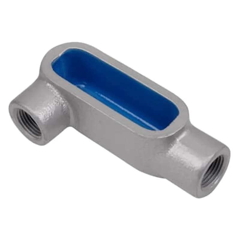 ABB - Installation Products LR107 - 4 Inch Form 7, LR Conduit Body, Body Material Gray Iron with Zinc Plating and Baked On Epoxy Powder Coat with BlueKote Internal Coating for Use with Rigid/IMC Conduit