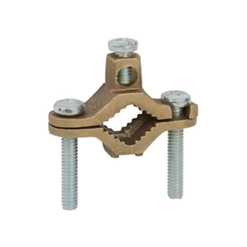ABB - Installation Products J - Cast Bronze Ground Clamp for Wire Range 10 Sol - 2 Str, Water Pipe Size 1/2 - 1, Height 2-3/4 Inch, Width 2-11/32 Inch
