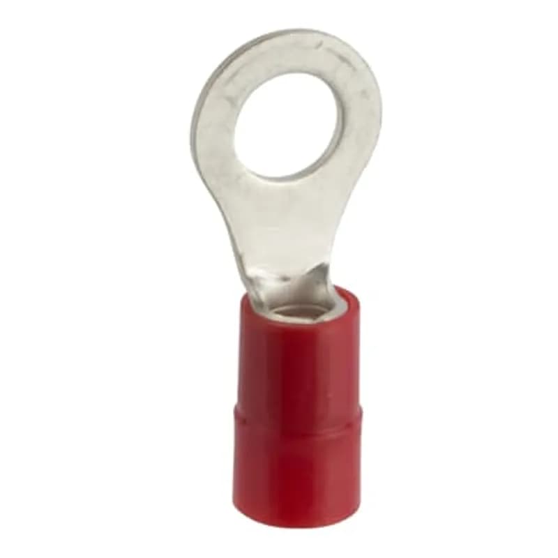 ABB - Installation Products KN8-516R-D - Insulated Nylon Large Ring Terminal for Wire Range 8 AWG Stud Size 5/16, Red
