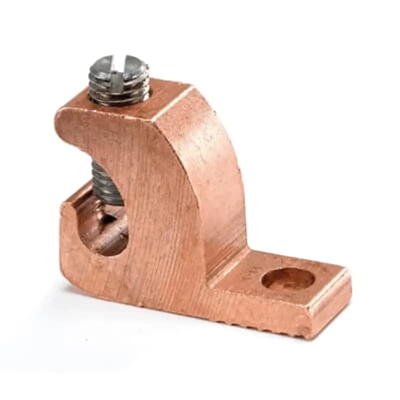 ABB - Installation Products CULL4-14 - Copper Lay-In Lug, Wire Range #14 - #4 AWG, Stud Size 0.22 Inch, Height 0.78 Inch, Width 0.38 Inch, Length 1.07 Inches