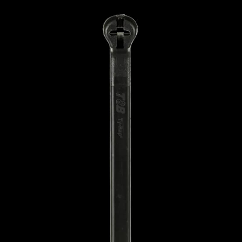 Cable Tie, Black Polypropylene for Temperatures up to 85 Degrees Celsius (185 F), Weather and Ultraviolet Resistant for Indoor and Outdoor Applications, Length of 92mm (3.6 Inches), Width of 2.3mm (0.09 Inch), Thickness of 1mm (0.04 Inch), Maximum Bundle Diameter 22mm (0.86 Inch), Tensile Strength Rating of 80 Newtons (18 Pounds)