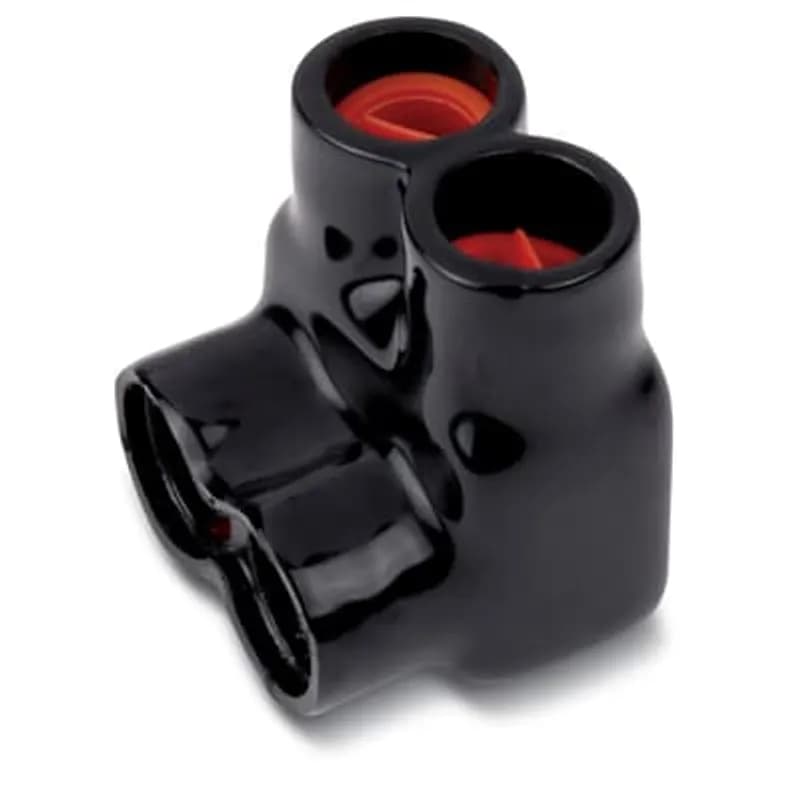 ABB - Installation Products AMTS35062 - AMT 2 Multi-Port Same Side PVC Connector, Ultraviolet Resistant, Wire Range 350 kcmil-10 Str, Length 2.22 Inches, Width 2.37 Inches, Height 2.50 Inches, Hex Size 5/16 Inch, Black Insulation