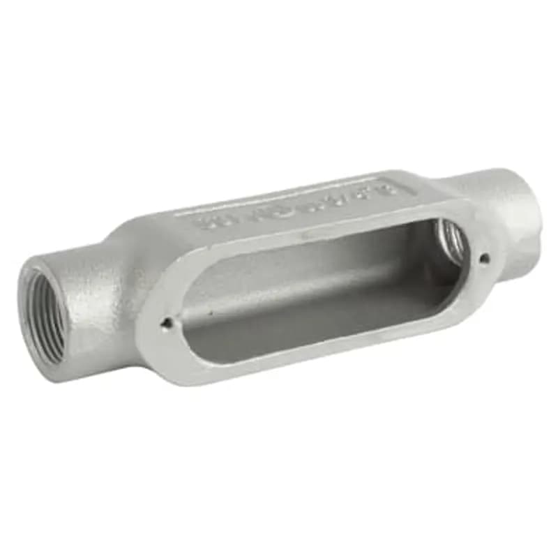 ABB - Installation Products C75M-TB - Series 35 Thru-Feed, 3/4 Inch Conduit Body, Body Material Malleable Iron, Finish Zinc Plating with an Aluminum, Acrylic Coating for Use with Rigid/IMC Conduit