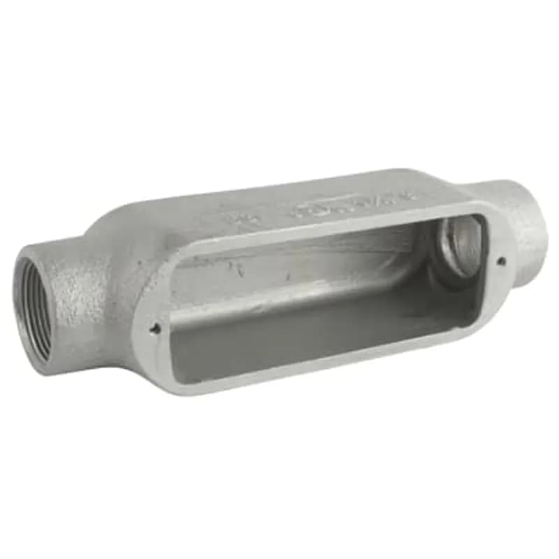 ABB - Installation Products C125M - Series 35 Thru-Feed, 1-1/4 Inch Conduit Body, Body Material Malleable Iron, Finish Zinc Plating with an Aluminum, Acrylic Coating for Use with Rigid/IMC Conduit