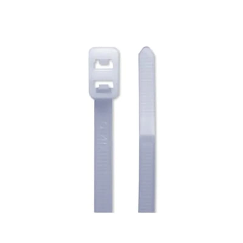ABB - Installation Products TB-12-50XRLDH - Double Loop Tie, Black Polyamide (Nylon 6.6) for Temperatures up to 105 Degrees Celsius (221 F), Weather and Ultraviolet Resistant for Indoor and Outdoor Applications, Length 300mm(11.81 Inches), Width 4.82mm (0.19 Inches), Tensile Strength Rating of 220 Newtons (50 Pounds)
