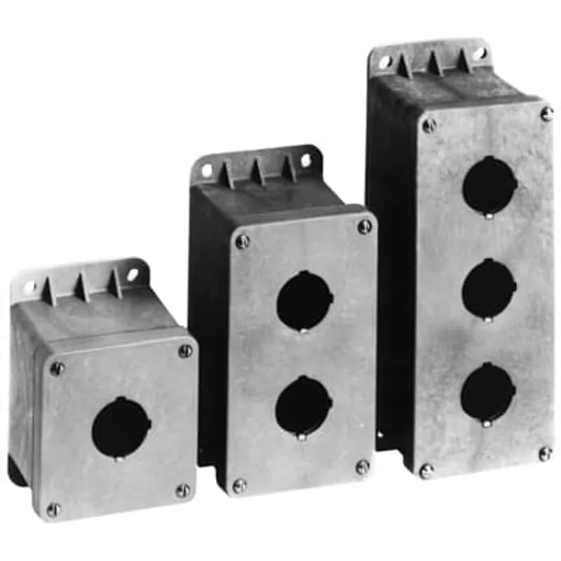 Non-metallic 30.5mm (1) hole pushbutton enclosure.