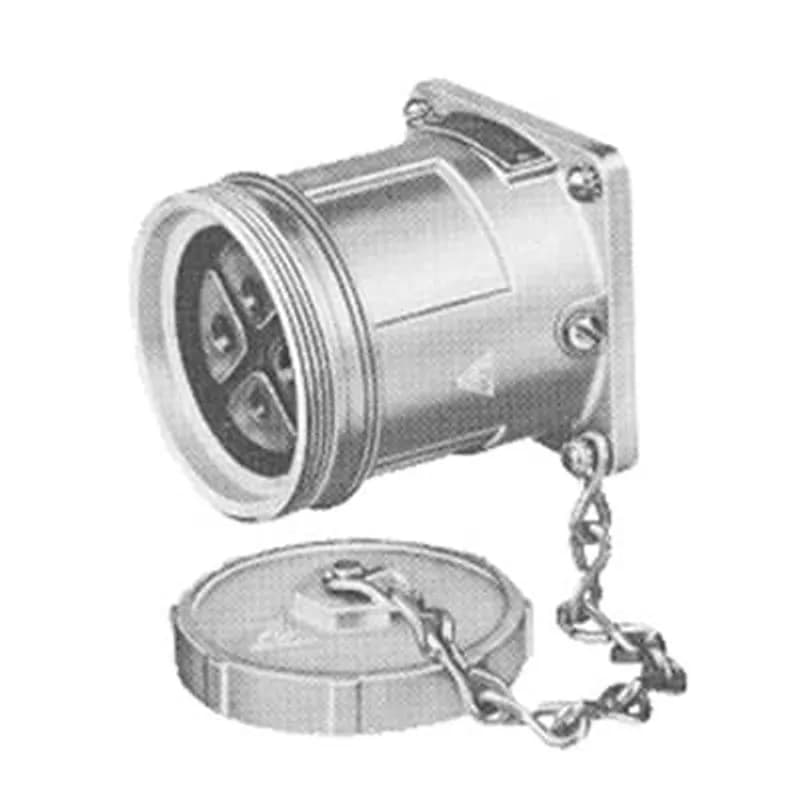 J-Line Panel Mount Reverse Service Receptacle Weathertight (Spring Hinged Flap Cover), 100 Amp, 3 Pole 4 , with 1.5 Inch Bushing I.D.