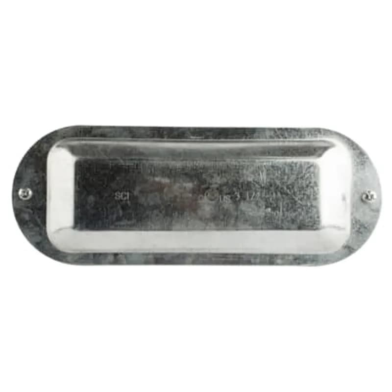 ABB - Installation Products K350S - Series 35 3-1/2 Inch 4 Inch Conduit Body Cover, Stamped Steel Zinc Plated, Supplied with Stainless Steel Stamped Steel Screws, Raised Dome Cover Affords Additional Wiring Room