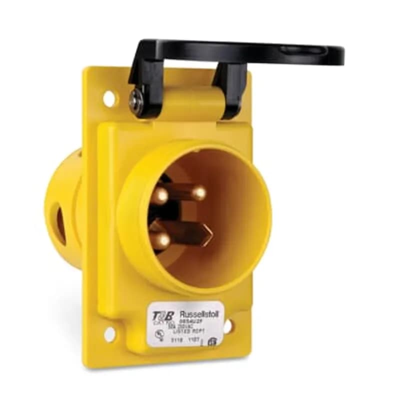 DuraGard 50 Amp, Splash-Proof Spring Flap (Weathertight), Reverse Service Male Receptacle- 30 250V