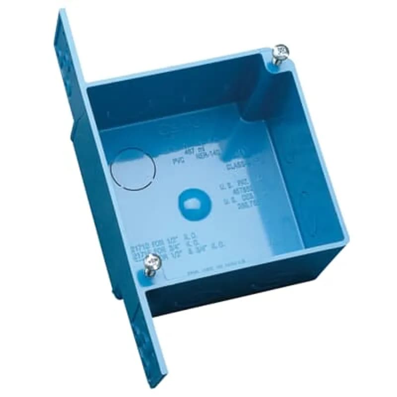 4 inch. 30.3 cubic inch. ENT non-metallic outlet box with 1/2 inch. knockouts.