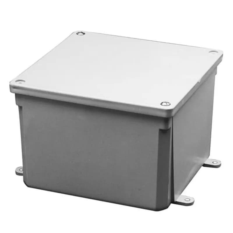 Molded Junction Box, Length 5 Inch x Width 5 Inch x Depth 2 Inch, Material Polycarbonate, Color Gray, Pack of 10