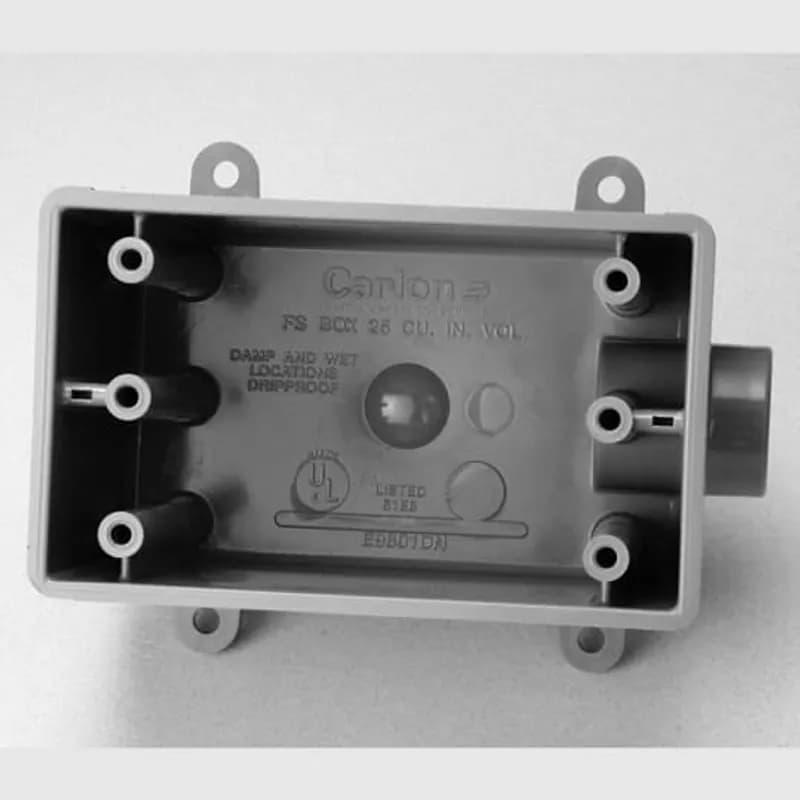 ABB - Installation Products E9801DN - 1/2 inch non-metallic one gang deep device box, 25 Cubic Inch. Type FDE.