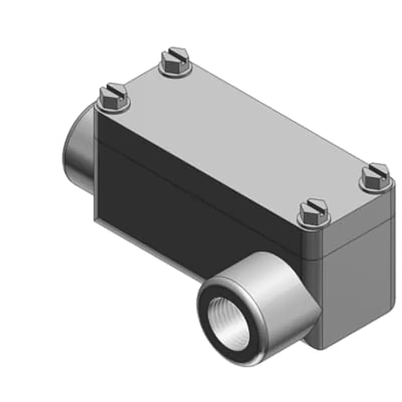 ABB - Installation Products OELR1-TB - 1 Inch GUAB Hazardous Location Conduit Outlet Box, Box Ductile Iron Zinc Plated, Cover Die Cast Aluminum, 15.4 Cubic Inch