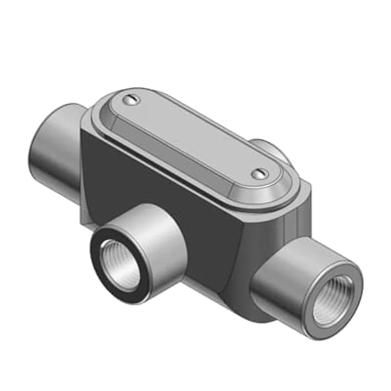 ABB - Installation Products X37CG-TB - 1 Inch BlueKote Form 7 (X) Pre-Assembled Conduit Body, Cover and Gasket, Body Material Gray Iron/Zinc Plating and Baked On Epoxy Powder Coat with BlueKote Internal Coating, Cover Material and Finish Stamped Steel/Zinc Plating with Neoprene Gasket