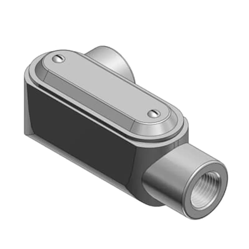 ABB - Installation Products LL57CG-TB - 1-1/2 Inch Form 7 (LL) Pre-Assembled Conduit Body, Cover and Gasket, Body Material Gray Iron/Zinc Plating and Baked On Epoxy Powder Coat with BlueKote Internal Coating, Cover Material and Finish Stamped Steel/Zinc Plating