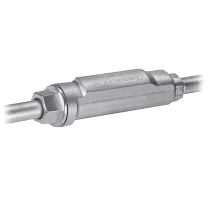 ABB - Installation Products XJG64-TB - 2 Inch XJG Conduit Expansion Coupling with Internal Bonding Jumper, Body Malleable Iron Zinc Plated, Internal Bonding Jumper Tinned Copper Braid, Packing PTFE/Synthetic Fiber Material, 4 Inch Movement