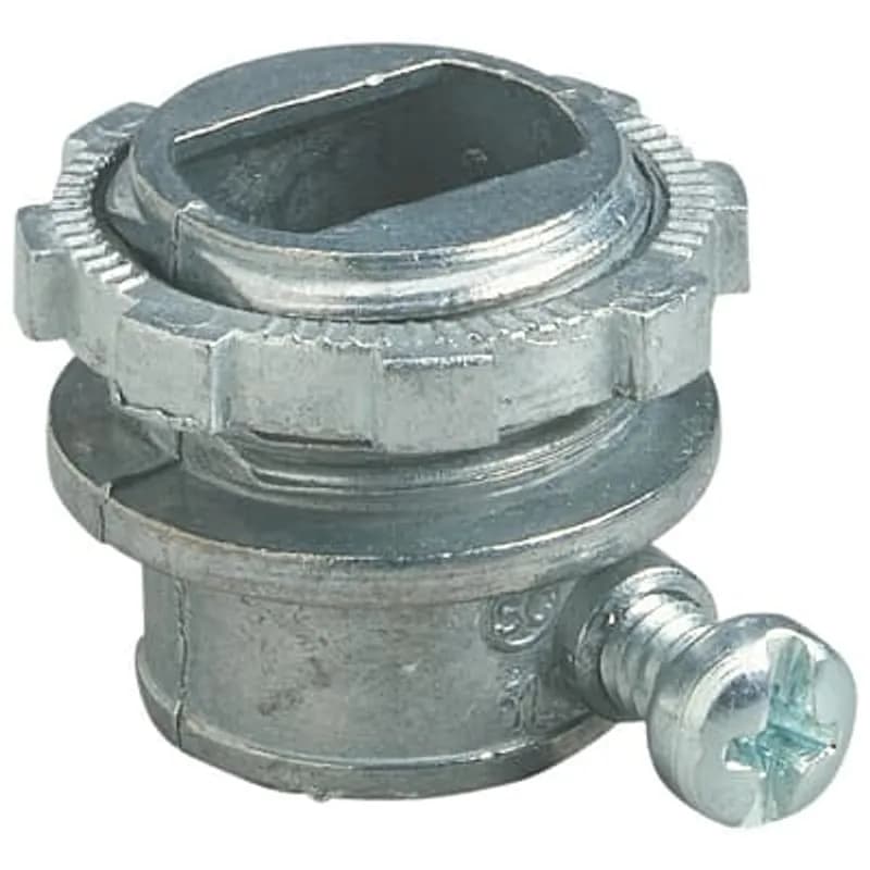 Connector, Non-Insulated Straight Set-Screw, Size 3/8 Inch, Clamping Range 0.38 Inch - 0.63 Inch, Length 0.84 Inch, Die Cast Zinc, Sold by Each