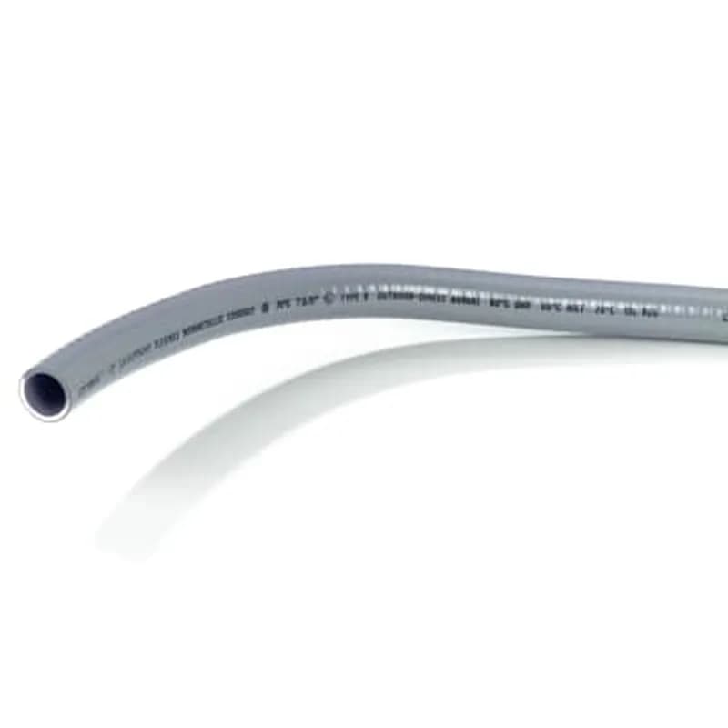 ABB - Installation Products LTC125GY - Commercial Grade, Type B Liquidtight Flexible PVC Conduit, 1-1/4 Inch Conduit Size, Approved for Outdoor and Direct Burial in the US, UL Temperature Ratings - 80 Degrees C Dry, 60 Degree C Wet, 70 Degree C Oil, Oil Resistant, Voltage Rating 600V, Gray