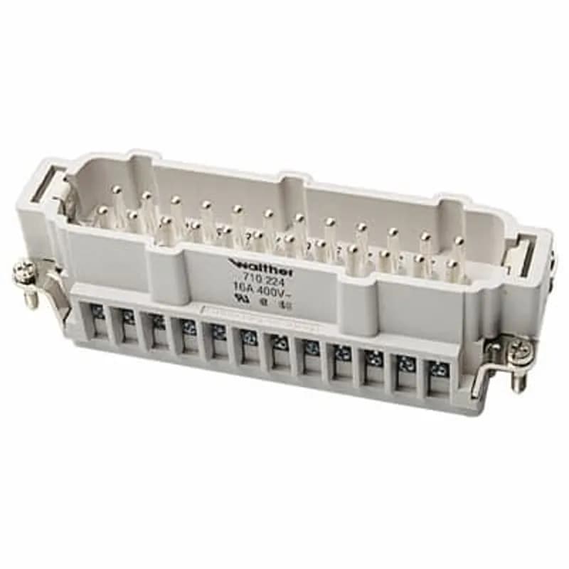 Male screw terminal insert. For use with B series, 32 contacts with ground.