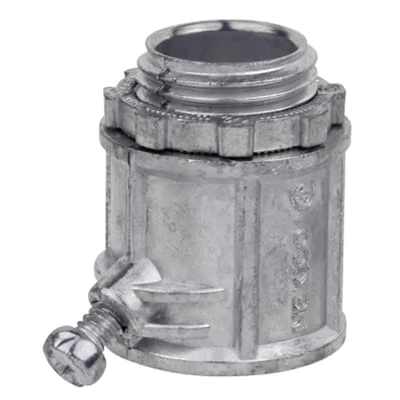 ABB - Installation Products XC221-1 - Connector, Non-Insulated Straight Set-Screw, Size 1/2 Inch, Clamping Range 0.74 Inch - 0.94 Inch, Length 1.46 Inch, Die Cast Zinc, Sold by Each