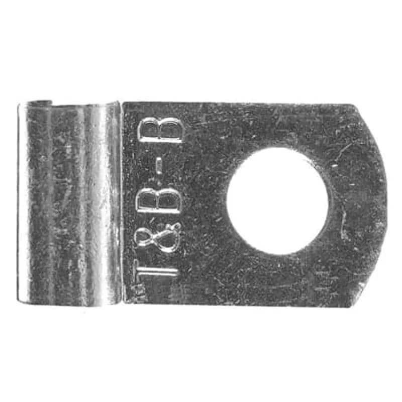 Non-Insulated Flag Terminal, Length 1.89 Inches, Width 1.0 Inches, Bolt Hole 3/8 Inch, Wire Range 250 kcmil, Copper, Tin Plated