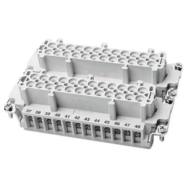 Male crimp terminal insert. For use with B series, 16 contacts with ground.