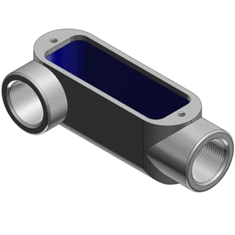 ABB - Installation Products LR18 - 1/2 Inch Form 8, LR Conduit Body, Body Material Gray Iron with Zinc Plating and Baked On Epoxy Powder Coat with BlueKote Internal Coating for Use with Rigid/IMC Conduit