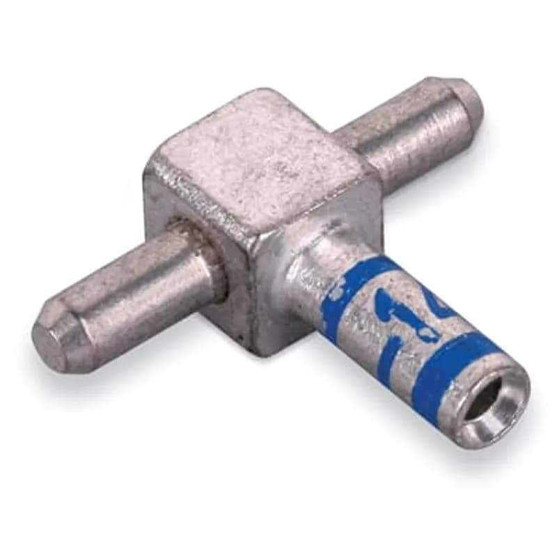 KUBE Male (Two Load) Copper Motor Pigtail Disconnect, Wire Size 16-14 AWG, Body Size 0, Die Color Blue