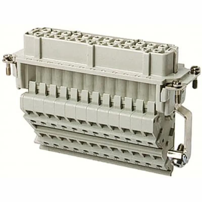 Female screw terminal wiring adapter. For use with B series, 24 contacts with ground.