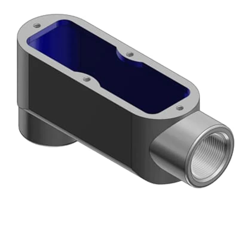 ABB - Installation Products LB28 - 3/4 Inch Form 8, LB Conduit Body, Body Material Gray Iron with Zinc Plating and Baked On Epoxy Powder Coat with BlueKote Internal Coating for Use with Rigid/IMC Conduit