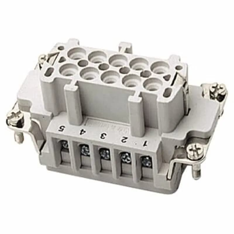 Female screw terminal insert. For use with T series, 10 contacts with ground.