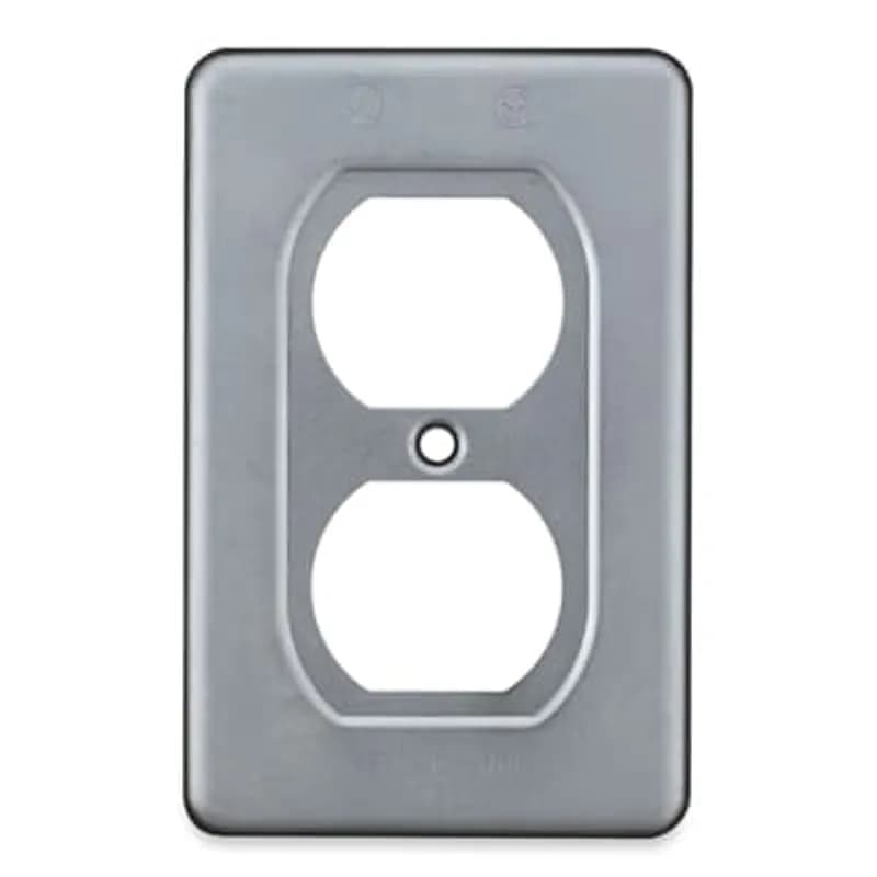 ABB - Installation Products DS23-TB - 1 Gang Device Box Cover, Sheet Steel, Duplex Receptacle