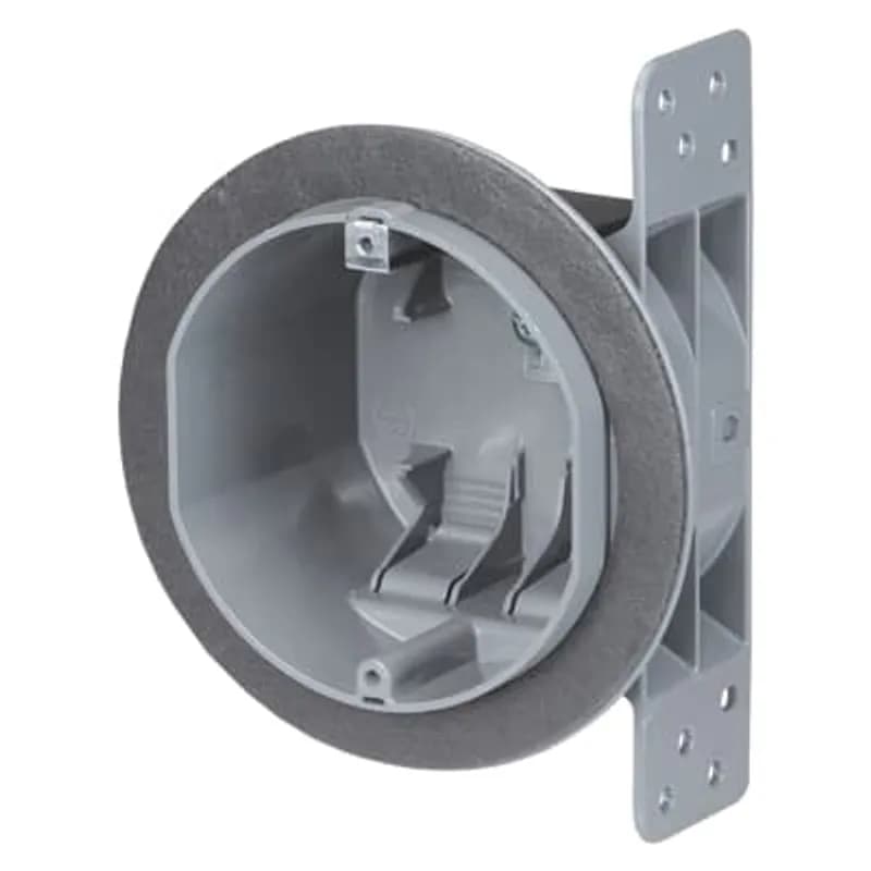 ABB - Installation Products F-WOCT - Round Airtight Ceiling Box, Volume 26 Cubic Inches, Depth Diameter 4 Inches, Depth 2-3/4 Inches, Color Gray, Material Non-Metallic, Cable Entries 4