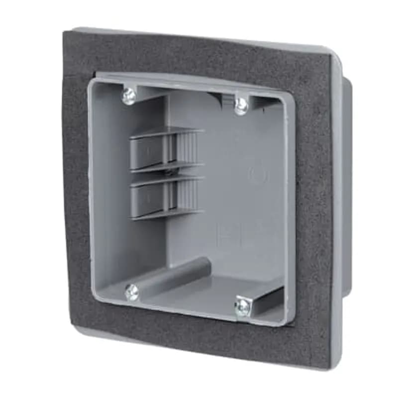 ABB - Installation Products FWRD - Airtight Range and Dryer Box, Volume 61 Cubic Inches, Diameter 4-7/8 Inches, Depth 3 Inches, Color Gray, Material Non-Metallic, Cable Entries 4, Approved cable range: 10/3-8/3-6/3
