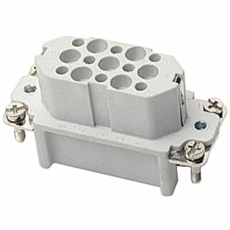 Female crimp terminal insert. For use with series D, 15 contacts with ground.