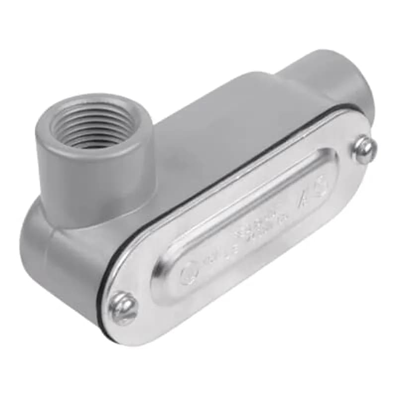 ABB - Installation Products DALL-3-CG - 1 inch Threaded D-Pak Die Cast Aluminum Conduit Body-Left Side Opening, Cover & Gasket. For use with Rigid/IMC Conduit.